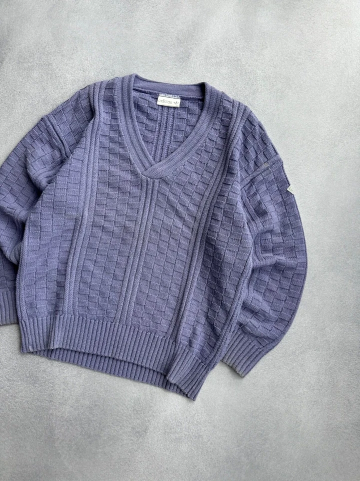 Vintage Adidas Woman Purple Knitted Sweater Sz M - Image 2 of 4