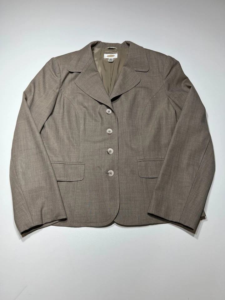 Conjunto de traje de 2 piezas Talbots para mujer talla 12 mezcla de lana elástica blazer chaqueta y falda Foto 3 de 4