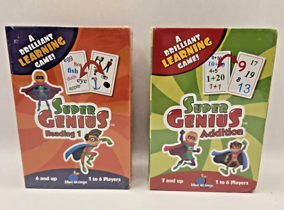 Super Genius Reading 1 & Super Genius Addition NEW SEALED - Math Games