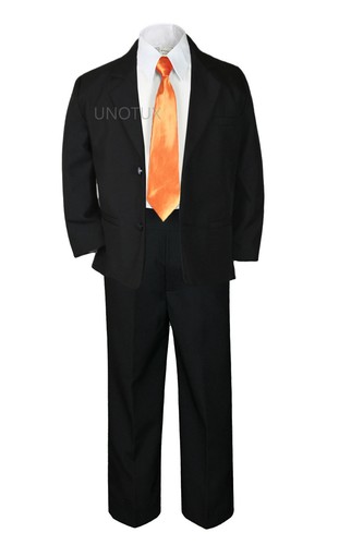 5 piezas Bebé Niño Niño Adolescente Fiesta Boda Formal Fiesta Traje Negro con Corbata Extra Talla 4-20 - Imagen 52 de 74