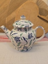 Emma Bridgewater Collectors Club Mini Striped Blue Tulip Teapot. Rare