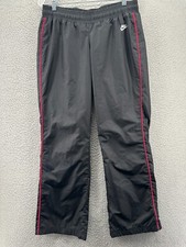 VTG Nike Pants Womens Large Black Windbreaker Warm Up Swoosh Athletic Track Y2K