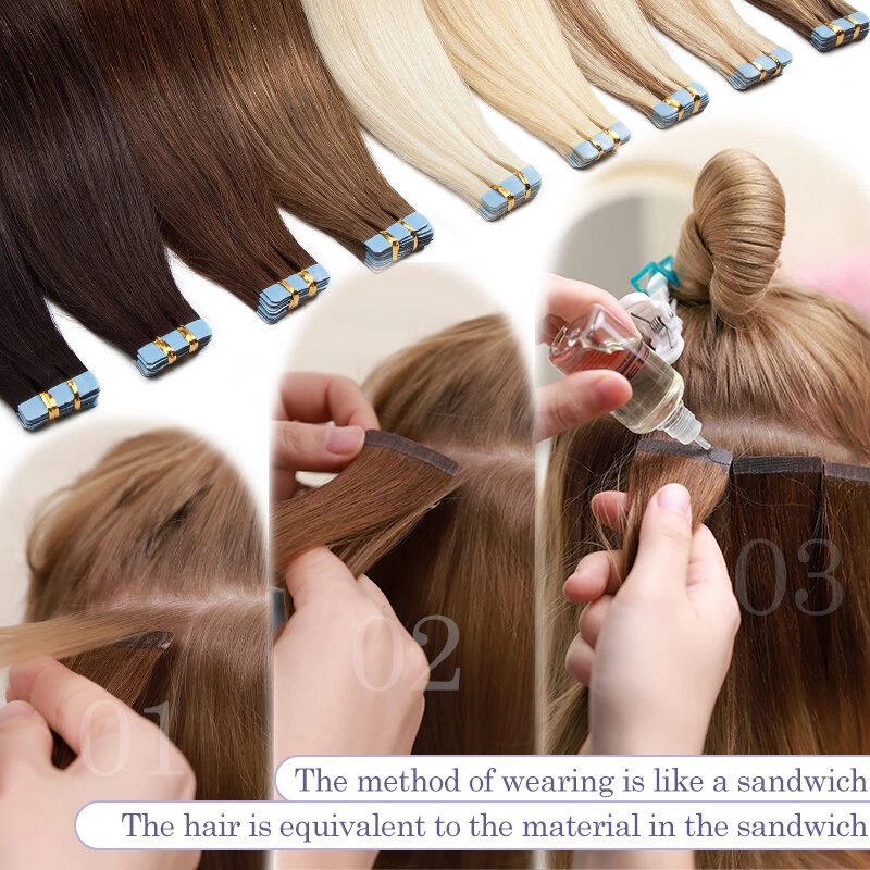 CLEARANCE TAPE IN REAL REMY HUMAN HAIR EXTENSIONS 150G THICK SKIN WEFT BALAYAGE - Image 4 of 4