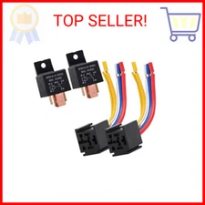 EHDIS 2 Packs Car Relay with Harness Truck Motor Heavy Duty 5-Pin 80A 12V Relay 