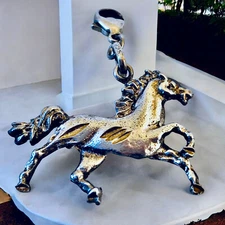 Sterling Silver Horse Charm Zipper Pull Clip Small