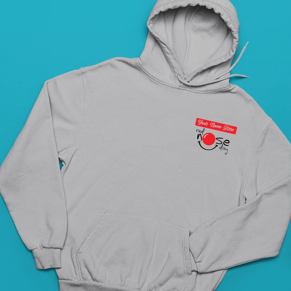 Personalised Custom Your Name Red Nose Day Hoodie Girls Boys Funny Gifts