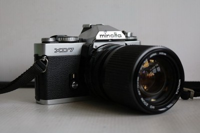 Minolta XD7 MD Objektiv 35 mm analoge Spiegelreflexkamera   getestet funktioniert