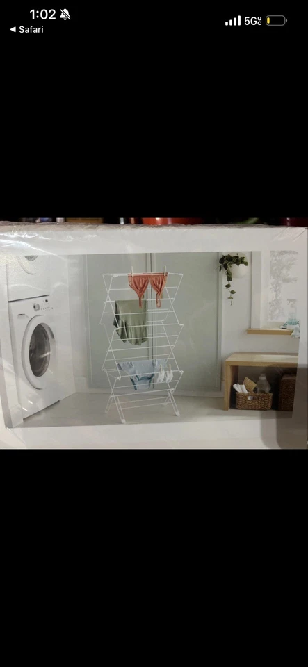 Nuevo estante de secado plegable de acero recubierto de 3 niveles Brightroom Foto 3 de 4