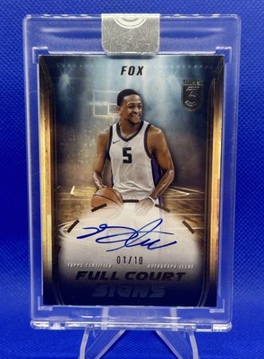 Topps Three 2023-24 1/10 De'Aaron Fox FIRST ON PRINT Auto BOOKEND Spurs