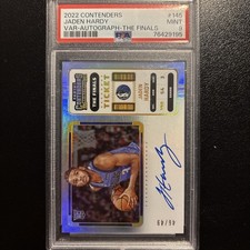 2022-23 Contenders Jaden Hardy The Finals Rookie Ticket Auto 46/49 PSA 9