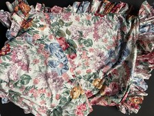 RALPH Lauren FULL QUEEN DUVET COVER Ruffle ALLISON Blue Bow ROSES Floral Flowers