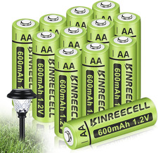 KINREECELL Rechargeable AA Batteries, Ni-Mh Double a Solar Batteries True Capaci 13.63 per battery