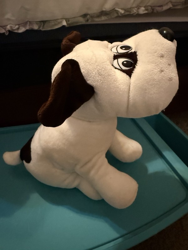 Vintage Brown And White Plushie Puppy Stuffed Animal