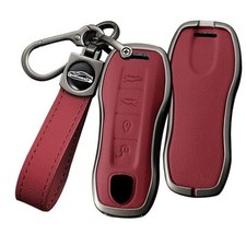 4 Button Smart Key Fob Cover Compatible with Porsche 911 Cayenne 4 Button Red