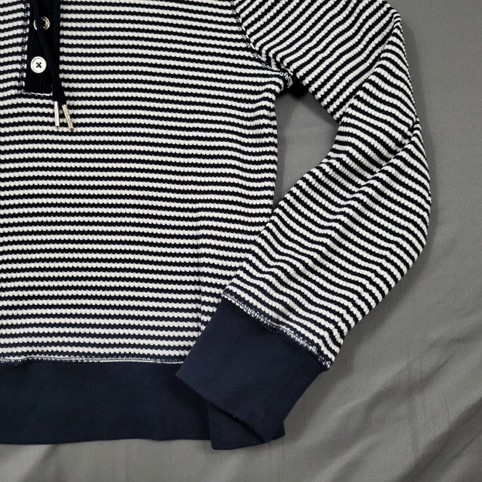 Tommy Hilfiger Suéter Mujer M Manga Larga Pullover Con Capucha Tejido Rayas Azul Foto 4 de 4