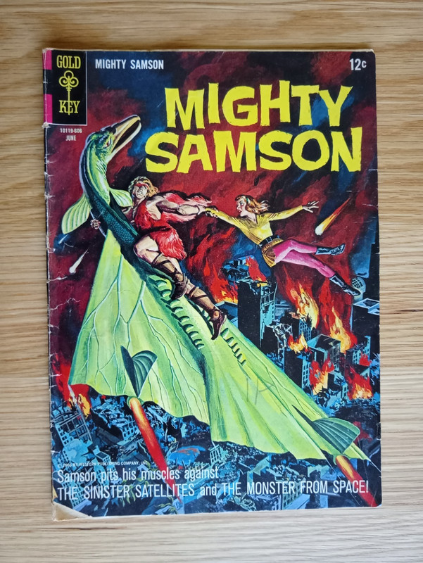 1966 Silver Age GOLD KEY Comic MIGHTY SAMSON # 6 Pin-Up Back Cover - £2*