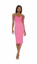 Pink Bodycon Strapless Midi Dress Size XS