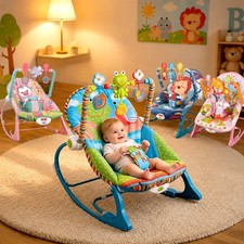2in1 Electric Baby Bouncer Rocker Vibration Chair Infant Music Swing Seat UK