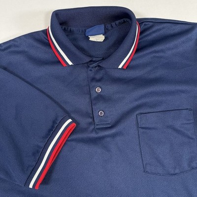 Vintage Dalco Athletic Men s Performance Athletic Shirt Navy Stripe Collar M USA