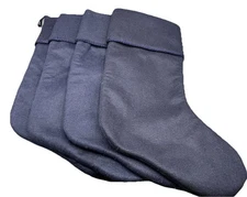 4 Solid Blue Christmas Stockings