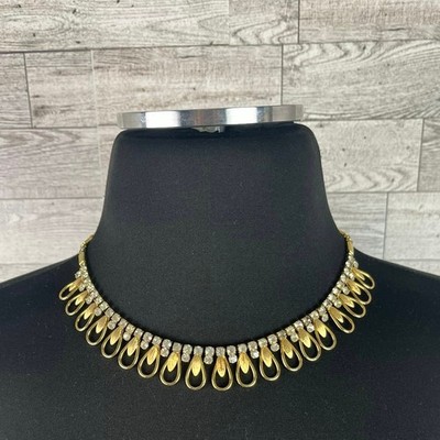 SARAH COVENTRY NECKLACE Chan De Lites 1966 Gold Rhinestone Vintage 18in Vintage