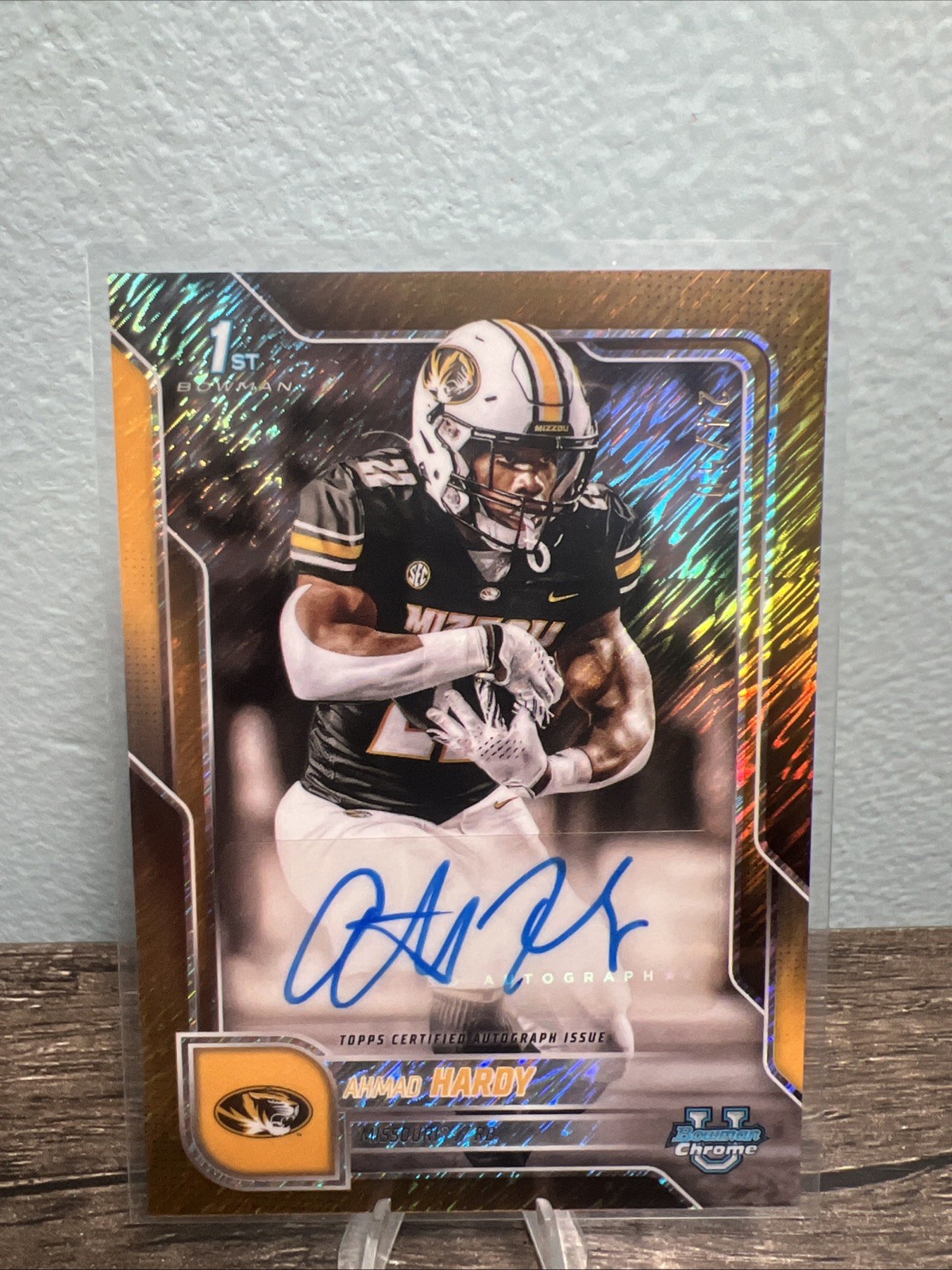 2025 Bowman University Chrome - Ahmad Hardy Gold Shimmer 1st Auto /50