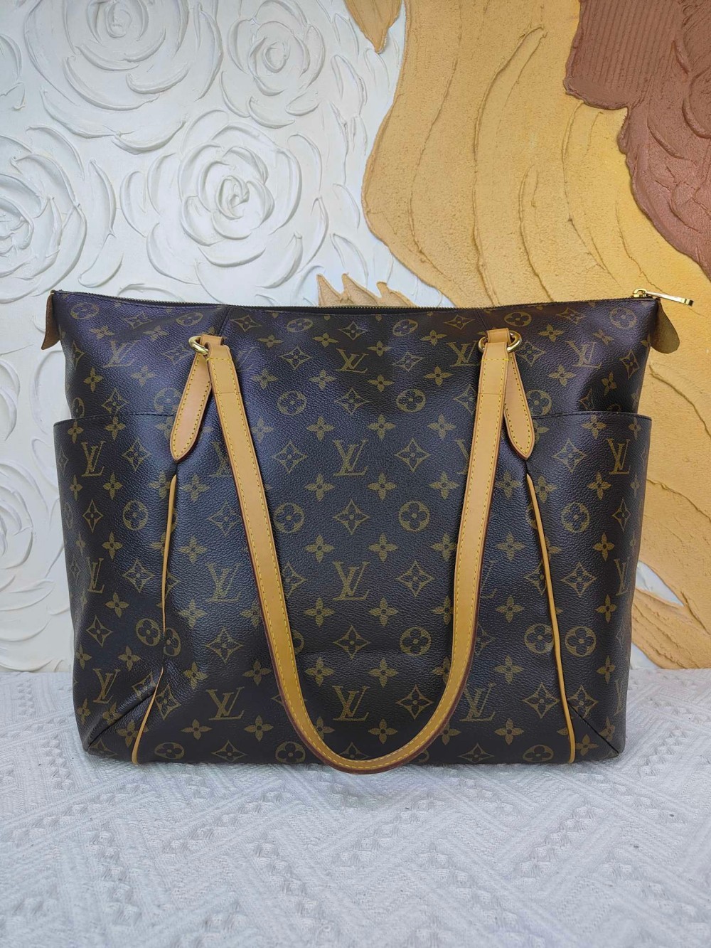 Louis Vuitton totally Canvas patchwork leather ha… - image 2