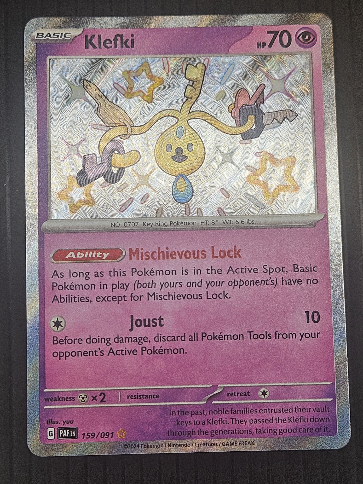 KLEFKI Pokemon: Paldean Fates Shiny Rare 159/091 NM 159/091