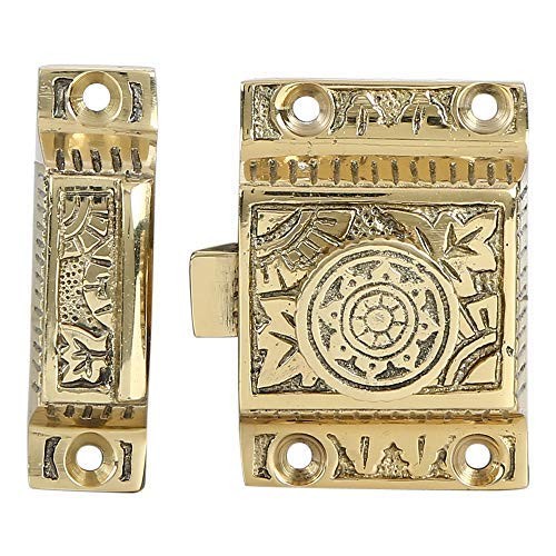 Antique Solid Brass Cabinet Latch, Handmade Windsor Kitchen Closet Door Set