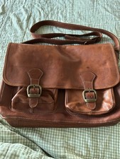 Vintage Pier Garante Roma Genuine Leather Crossbody Messenger Bag Brown