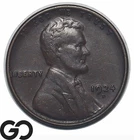1924-D Lincoln Cent Wheat Penny, Key Denver Date, XF+