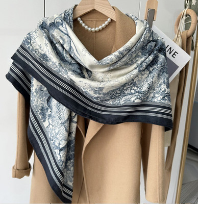75% Cashmere 25% Silk Shawl forest Print Neckerchief Scarf Bandana 53'' Wrap new