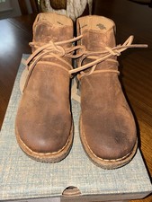 Born Booties Boots Calyn Distressed Suede Leather Zip Glazed Ginger Womens 8.5
