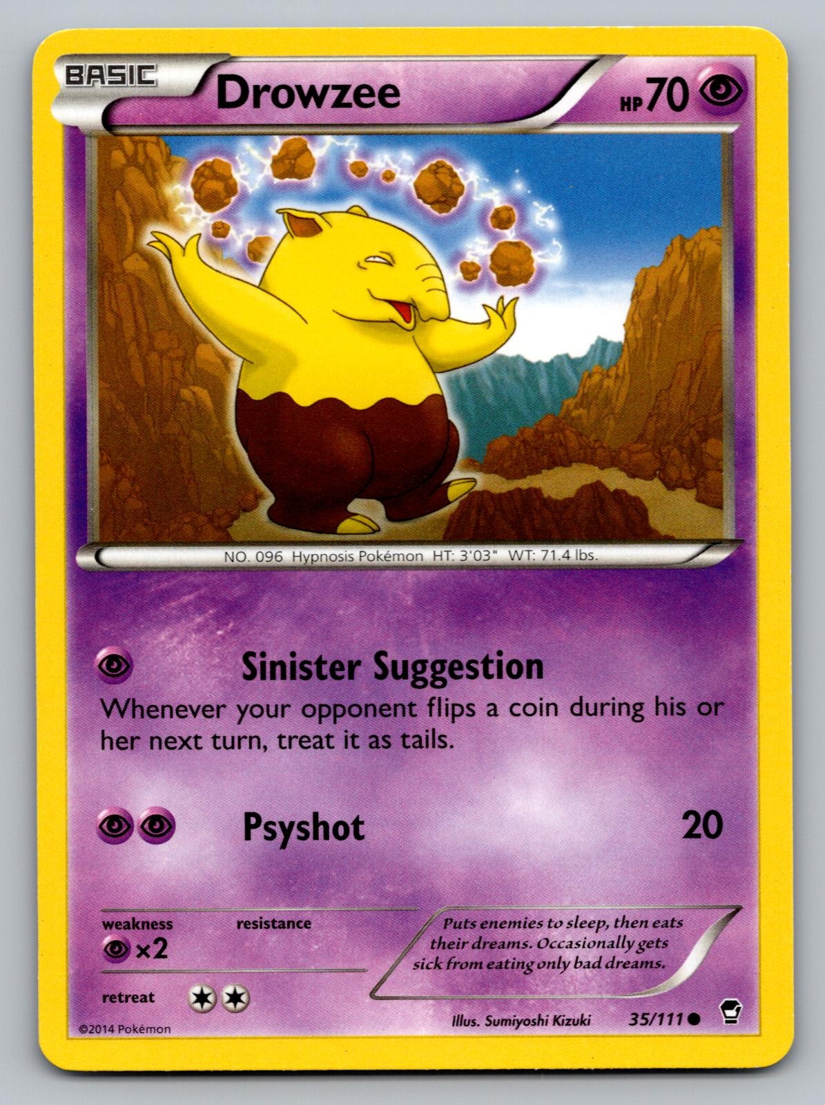 Drowzee 35/111 Common Furious Fists Pokemon Near Mint