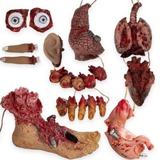 Pipilily 12 Pcs Halloween Blood Props Fake Human Scary Severed Broken Red