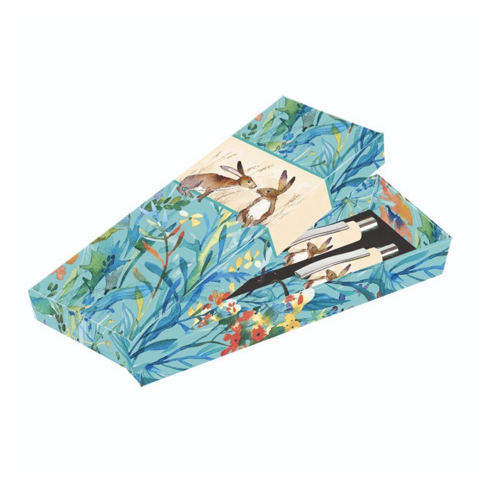 Gifted Stationery Kissing Hares Gift Boxed Pen Set Pair Of Pens In Gift Box New
