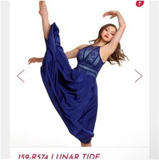 Vintage Curtain Call Dress  Blue contemporary costume with hairpiece  size