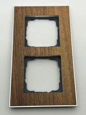 Gira 0212129 Esprit 2 x frame aluminium wood walnut used-read-c