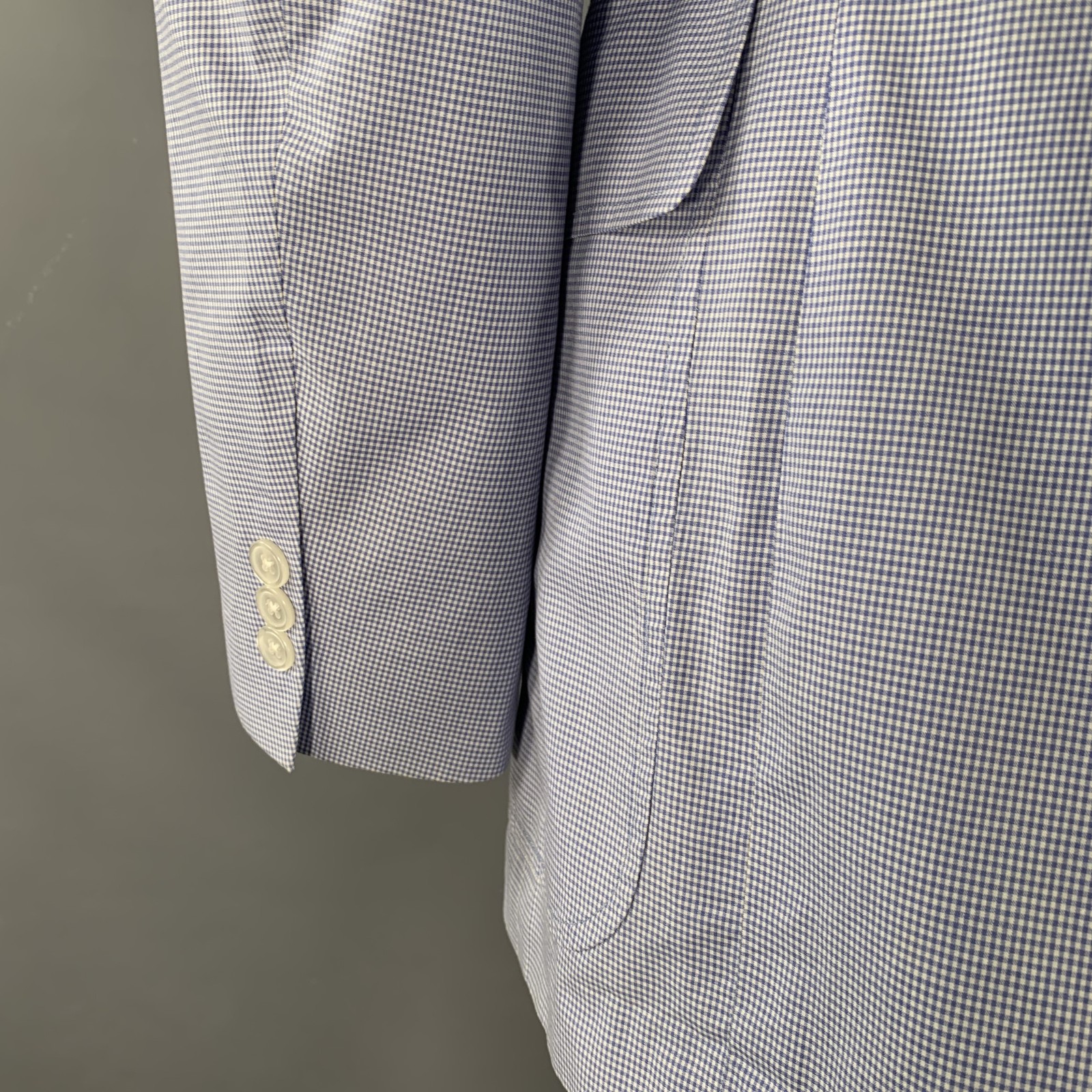 POLO by RALPH LAUREN Size XL Blue White Gingham Cotton Suit image 7