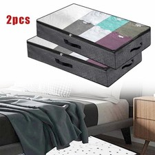 Foldable Under Bed Storage Drawer Cabinet Non Woven Fabric Dustproof