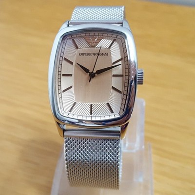 Herren Damen Vintage Art-Deco Stye Emporio Armani Champagner Designer Uhr AR0412