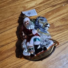 Christopher Radko Santa Claus Multicolor Glass Christmas Ornament