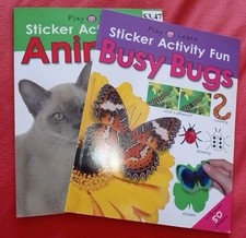 Childs Sticker Activity Fun Books Busy Bugs And Animals Puzzles Stickers Drawing