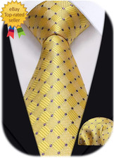 Ties for Men Silk Extra Long Tie and Pocket Square Classic Plaid Checkered