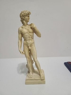 Vintage G. Ruggeri Nude Sculpture David by Michelangelo 6½'' ITALY