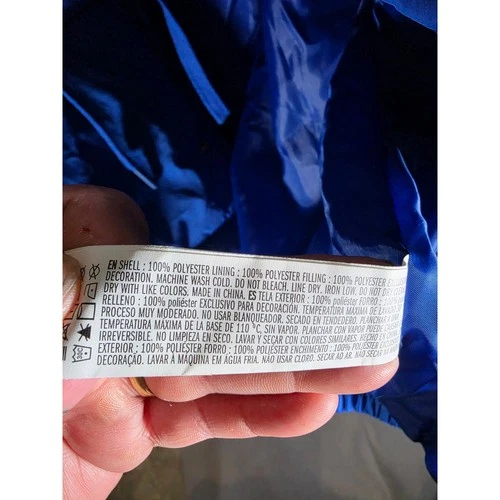 Forever 21 Men x Pantone Blue Puffer Jacket Quilted Full Zip Coat Large image 7