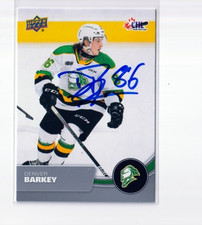 DENVER BARKEY autographed SIGNED '21/22 Upper Deck CHL card LONDON KNIGHTS
