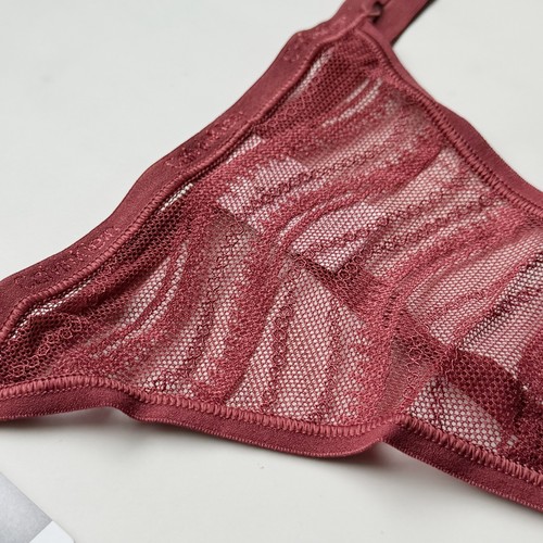Calvin Klein Allover Lace String Thong Panty Syrah SZ M/L - Picture 3 of 6