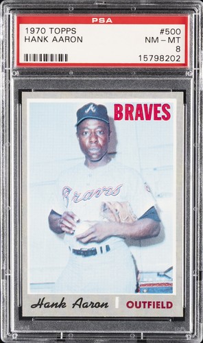 1970 TOPPS #500 HANK AARON PSA 8
