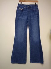 Y2K Diesel Blue Boot cut Flared Jeans Made In Italy Size 26 Vintage Button Fly